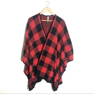 Kensie Buffalo Plaid Cape
